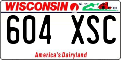 WI license plate 604XSC