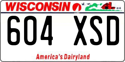 WI license plate 604XSD