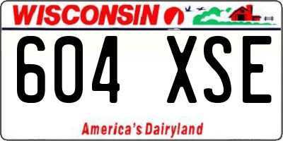 WI license plate 604XSE