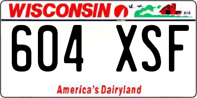 WI license plate 604XSF