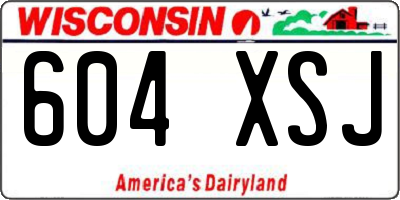 WI license plate 604XSJ