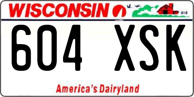 WI license plate 604XSK