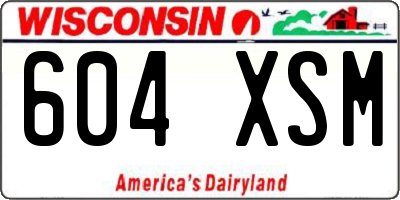 WI license plate 604XSM