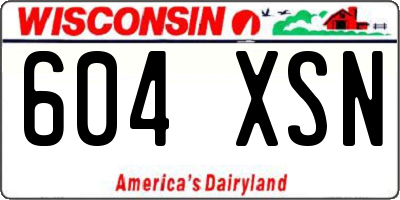 WI license plate 604XSN