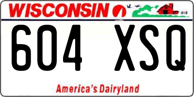 WI license plate 604XSQ