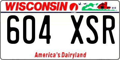 WI license plate 604XSR