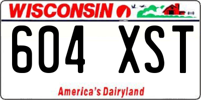 WI license plate 604XST