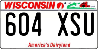 WI license plate 604XSU