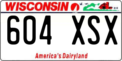 WI license plate 604XSX