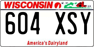 WI license plate 604XSY