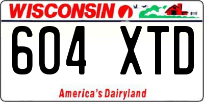 WI license plate 604XTD