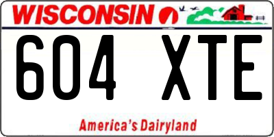 WI license plate 604XTE