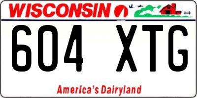 WI license plate 604XTG