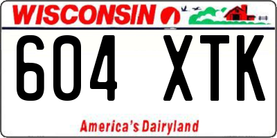 WI license plate 604XTK