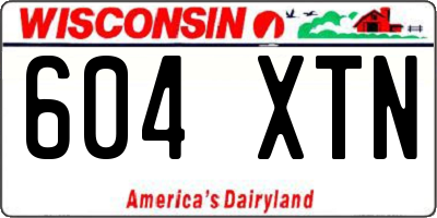 WI license plate 604XTN