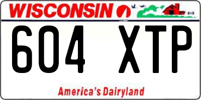 WI license plate 604XTP