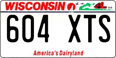 WI license plate 604XTS
