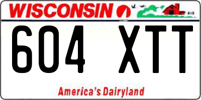 WI license plate 604XTT