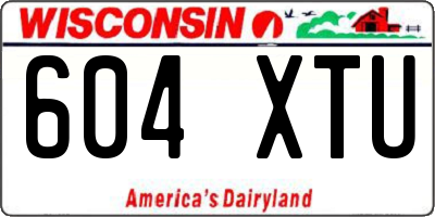 WI license plate 604XTU
