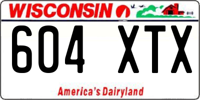 WI license plate 604XTX