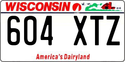 WI license plate 604XTZ