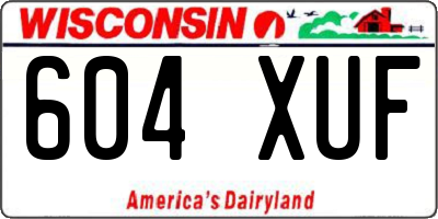 WI license plate 604XUF