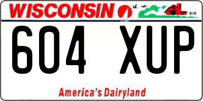 WI license plate 604XUP