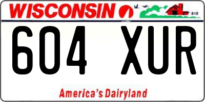 WI license plate 604XUR