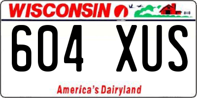 WI license plate 604XUS