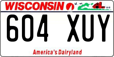 WI license plate 604XUY