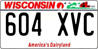 WI license plate 604XVC