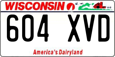 WI license plate 604XVD