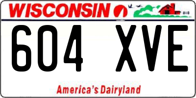 WI license plate 604XVE