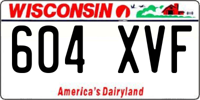 WI license plate 604XVF