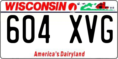 WI license plate 604XVG