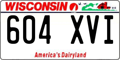 WI license plate 604XVI