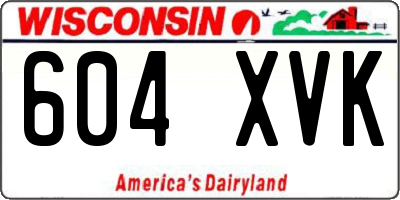 WI license plate 604XVK