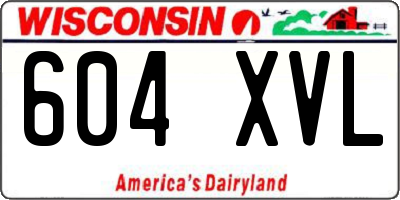 WI license plate 604XVL