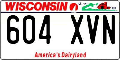 WI license plate 604XVN