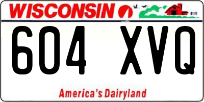 WI license plate 604XVQ
