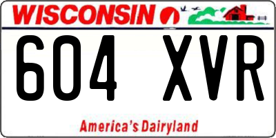 WI license plate 604XVR