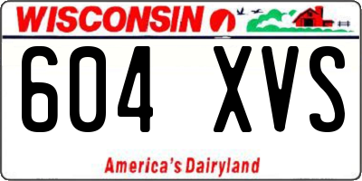 WI license plate 604XVS