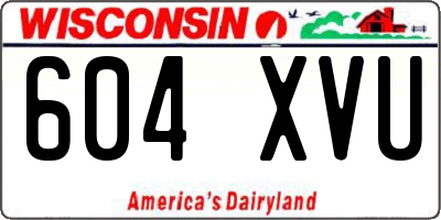 WI license plate 604XVU