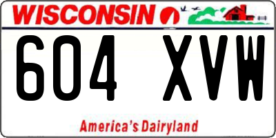 WI license plate 604XVW
