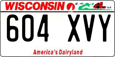 WI license plate 604XVY