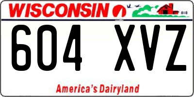 WI license plate 604XVZ