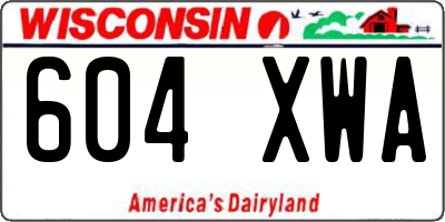 WI license plate 604XWA