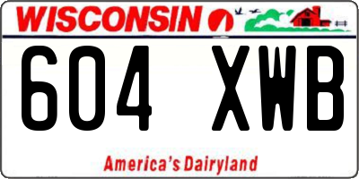 WI license plate 604XWB
