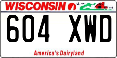 WI license plate 604XWD