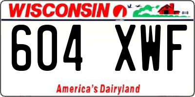 WI license plate 604XWF
